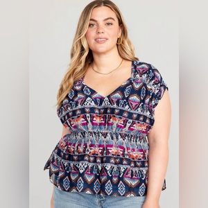 Old Navy peplum printed top sz xl NWOT